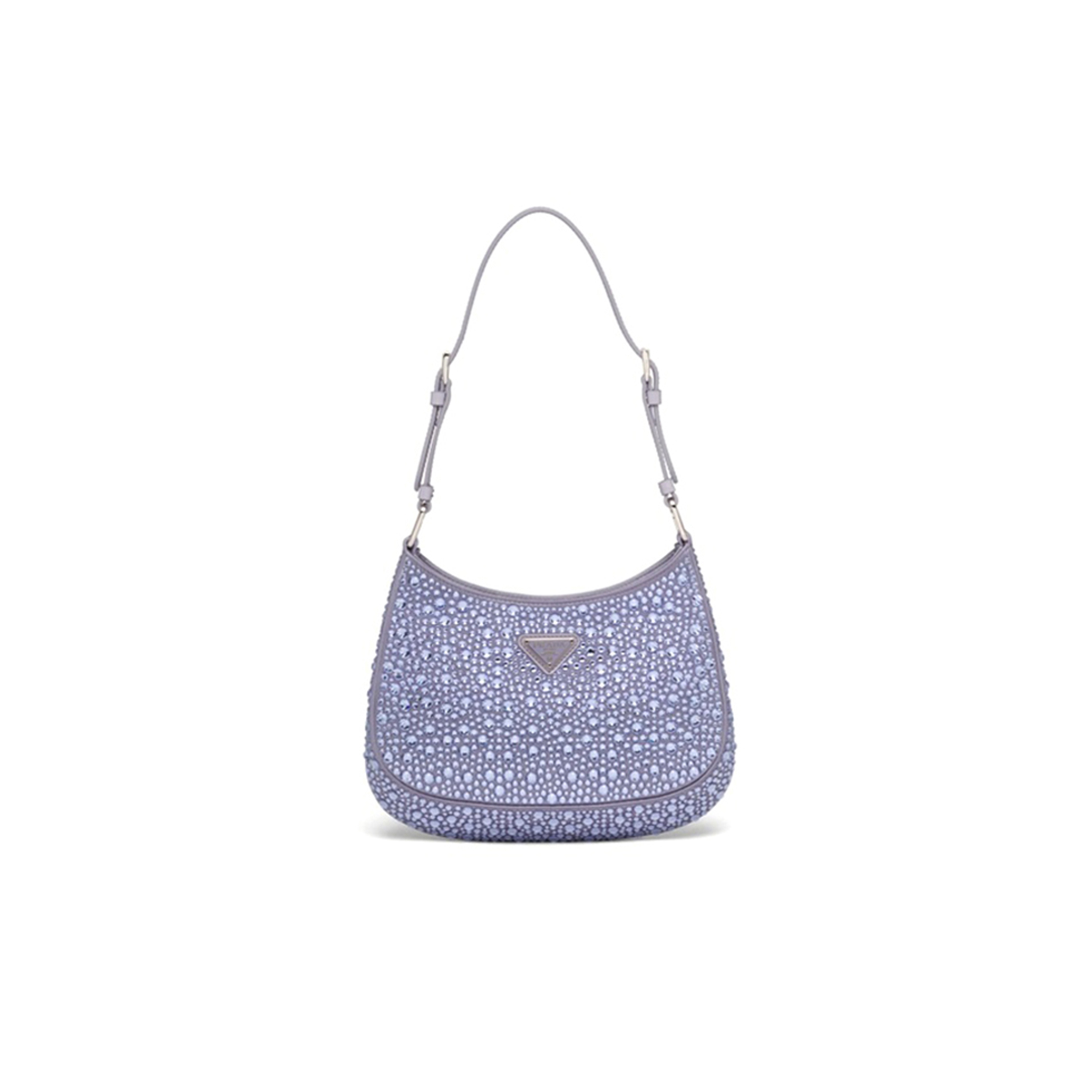 PRADA CLEO CRYSTAL EMBELLISHED SATIN SHOULDER BAG 1BC169 (22*18.5*4.5cm) 
